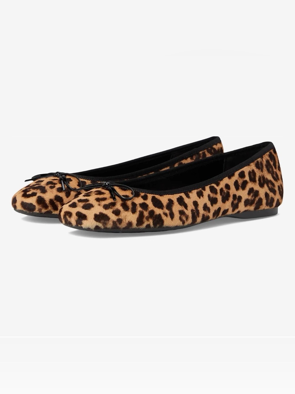 Birdies The Hummingbird Leopard Print Calf Hair Ballet Flats size 8.5M Bow